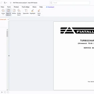 Fiatallis Turbocharger(Airesearch TE-06 Series)Service Manual - PDF