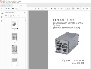 Forced Potato Super Simpson Remote Control System (Bucyrus 25M Miner Version) Operator's Manual
