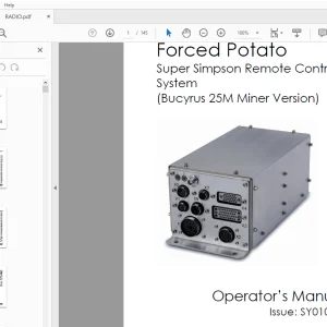 Forced Potato Super Simpson Remote Control System (Bucyrus 25M Miner Version) Operator’s Manual SY0101.B