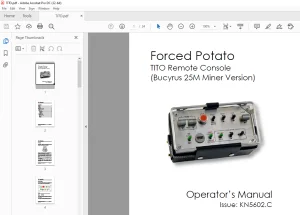 Forced Potato TITO Remote Console (Bucyrus 25M Miner Version) Operator’s Manual KN5602.C