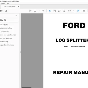 Ford 09GN-5700/5701/5700A/5701A LOG SPLITTERS REPAIR MANUAL - PDF DOWNLOAD