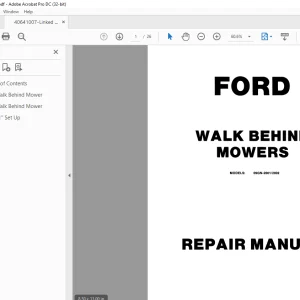 Ford WALK BEHIND MOWERS REPAIR MANUAL - PDF DOWNLOAD