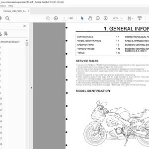 HONDA CBR929 RR Service Manual - PDF DOWNLOAD