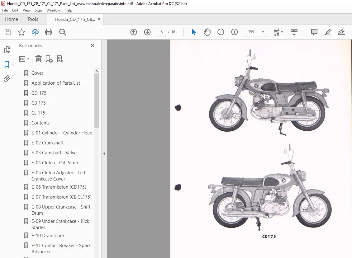 HONDA CD175·CB175·CL175 Parts Manual - PDF DOWNLOAD - Image 2