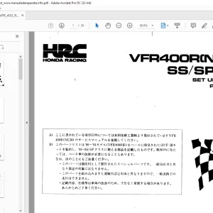 HONDA RACING VFR400RCNC30) SS/SPC'92J Parts Manual