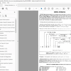 Harley Davidson 2002 Sportster Parts Manual - PDF DOWNLOAD