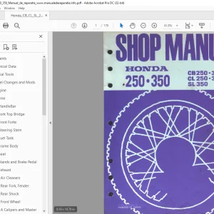 Honda CB250•350 CL250•350 SL350 Shop Manual - PDF DOWNLOAD