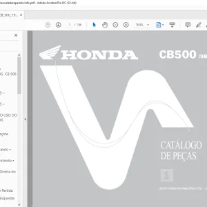 Honda CB500 (98/99/00) CATÁLOGO DE PEÇAS Manual - PDF DOWNLOAD