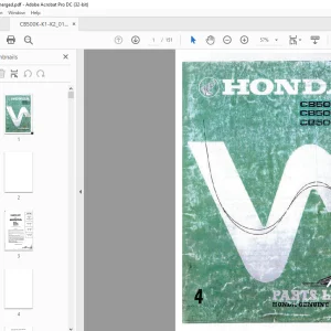 Honda CB500 CB500K1 CB500K2 Parts List Manual