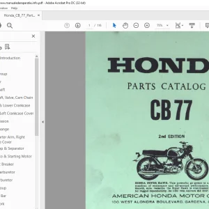 Honda CB77 Parts Catalog Manual - PDF DOWNLOAD