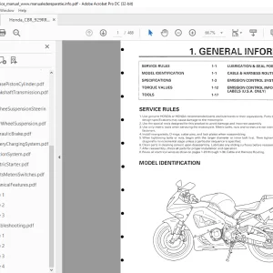 Honda CBR 929RR Service Manual - PDF DOWNLOAD