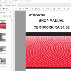 Honda CBR1000RR/RA/S1/S2 Motorcycle Shop Manual - PDF DOWNLOAD