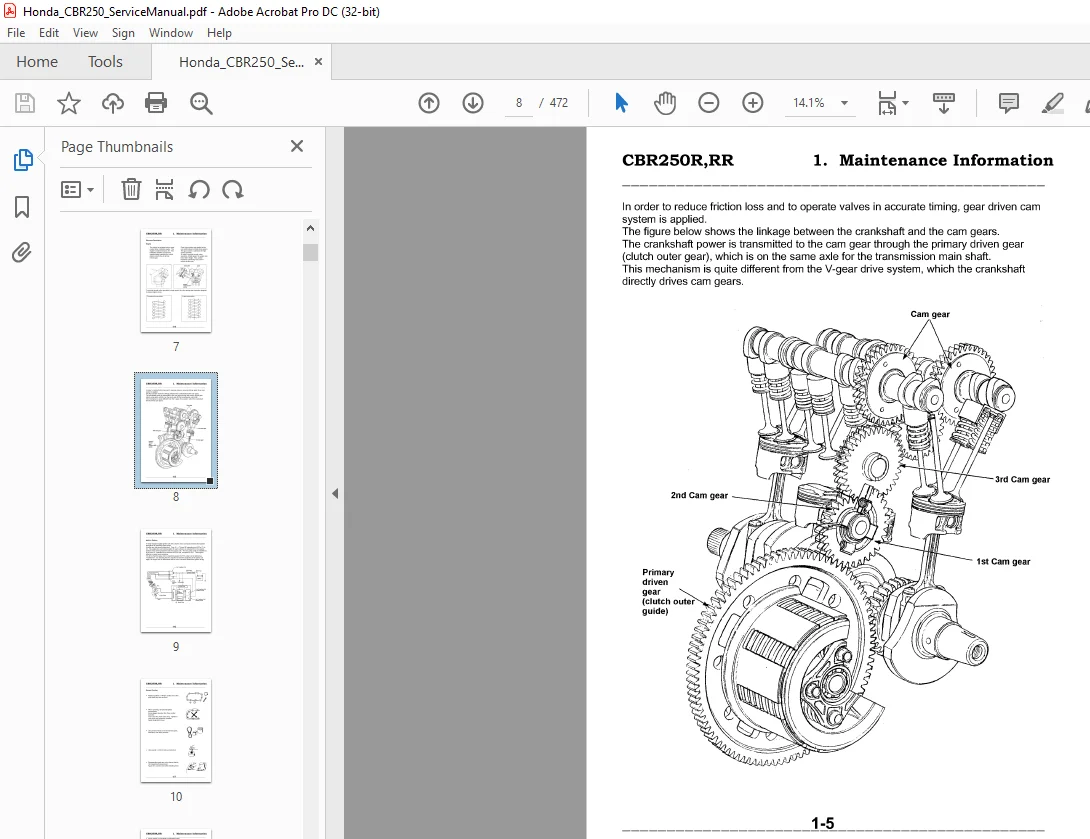 Honda CBR250R,RR Service Manual - PDF DOWNLOAD - Image 3