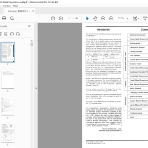 Honda CBR600F2 Service Manual - PDF DOWNLOAD