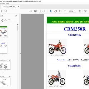 Honda CRM250R CRM250RK CRM250RM CRM250RP/CRM250RP-2 Parts Manual - PDF