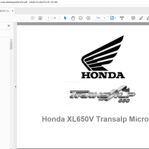 Honda XL650V Transalp Microfiche Parts Manual - PDF DOWNLOAD