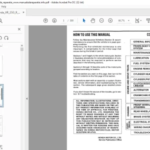 Honda XR250 R 400 R Service Manual  - PDF DOWNLOAD