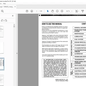 Honda XR400 Service Manual - PDF DOWNLOAD