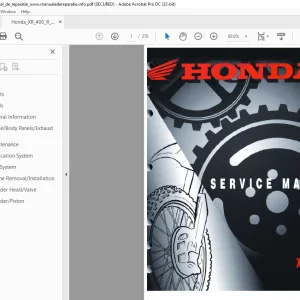 Honda XR400R Service Manual - PDF DOWNLOAD