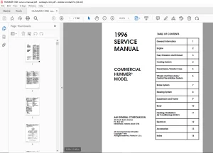 Hummer 1996 Commerical Hummer Model Service Manual - PDF