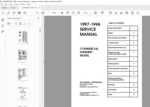 Hummer 1997-1998 Commerical Hummer Model Service Manual - PDF