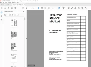 Hummer 1999-2000 Commerical Hummer Model Service Manual - PDF