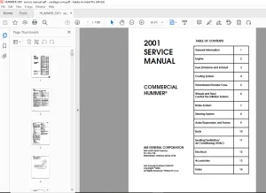 Hummer 2001 Commerical Hummer Model Service Manual - PDF