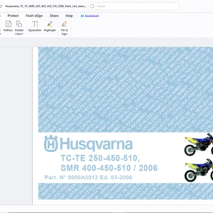 Husqvarna TC-TE 250-450-510 SMR 400-450-510 2006 Parts Manual - PDF