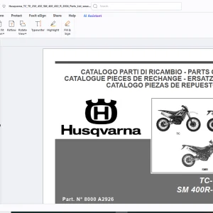 Husqvarna TC-TE 250-450 SM 400R-450R/2004 Parts Manual - PDF