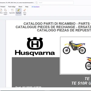 Husqvarna TE 510R 2004 Parts Manual - PDF DOWNLOAD
