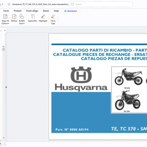 Husqvarna TE-570 TC-570 SM 570 R 2002 Parts Manual - PDF