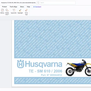 Husqvarna TE-SM 610/2006 Parts Manual - PDF DOWNLOAD
