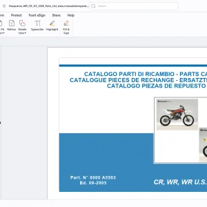 Husqvarna WR 125 CR 125 WR 125 2006 Parts Manual - PDF