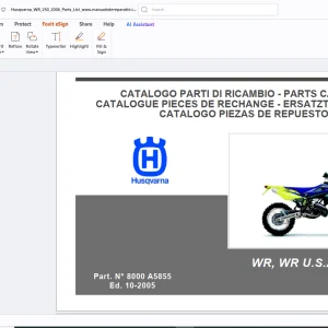 Husqvarna WR 250 2006 Parts Manual - PDF DOWNLOAD