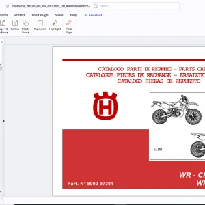 Husqvarna WR 250 CR 250 WR 360 2001 Parts Manual - PDF