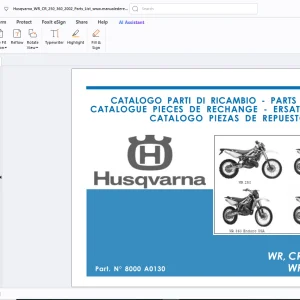 Husqvarna WR 250 CR 250 WR 360 2002 Parts Manual - PDF