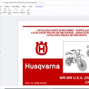 Husqvarna WR-WR 250-360 CR 250 2000 Parts Manual - PDF