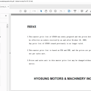Hyosung Comet 650 Parts Manual - PDF DOWNLOAD