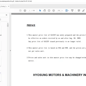 Hyosung Cruise 125 Parts Manual - PDF DOWNLOAD