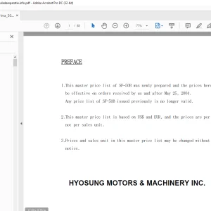 Hyosung Prima 50B Parts List Manual - PDF  DOWNLOAD