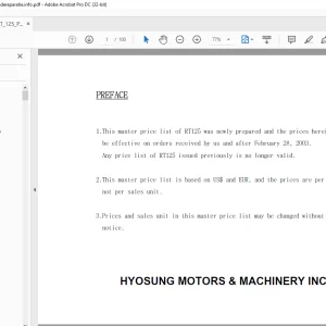Hyosung RT125 Part Manual - PDF DOWNLOAD