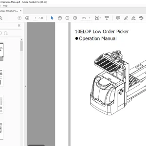 Hyundai 10ELOP Low Order Picker Operation Manual - PDF DOWNLOAD