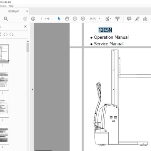 Hyundai 12ESN Electric Stacker Operation & Service Manual PDF