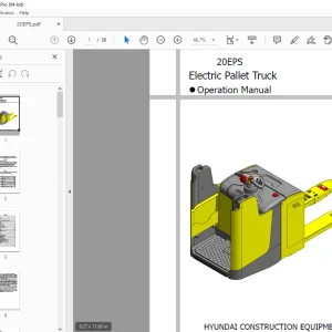 Hyundai 20EPS Electric Pallet Truck Operation Manual PDF