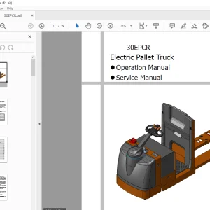 Hyundai 30EPCR Electric Pallet Truck Operation & Parts Manual PDF