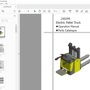 Hyundai Forklift Truck 20EDPR Operation & Parts Manual PDF