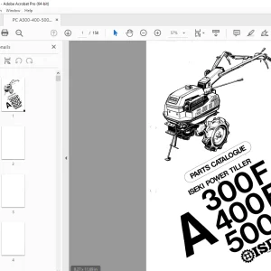 Iseki A300F A400F A500F Power Tiller Parts Manual - PDF DOWNLOAD