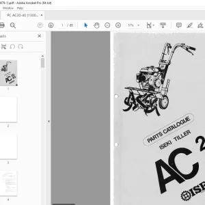Iseki AC20 AC40 Tiller Parts Manual - PDF DOWNLOAD