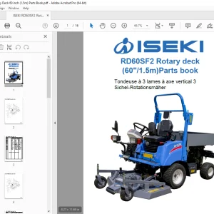 Iseki RD60SF2 Rotary deck Parts Manual - PDF DOWNLOAD