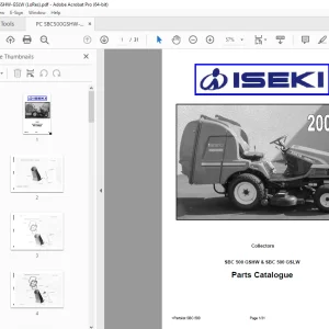 Iseki SBC 500 GSHW & SBC 500 GSLW 2003 Collectors Parts Manual PDF